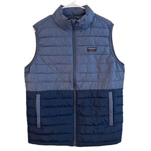Simply Southern Men's Blue‎ Puffer Vest Medium Quilted Zip Up